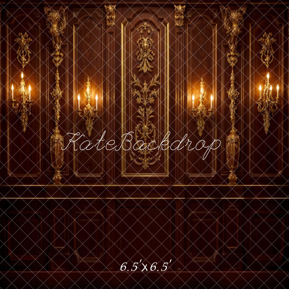 Kate Barock Wand Goldleuchter Braun Hintergrund Entworfen von Emetselch