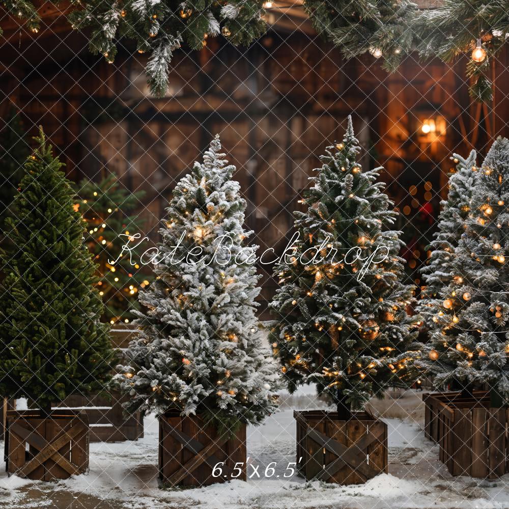 Kate Weihnachten Tannenbäume Lichter Vintage Hintergrund Entworfen von Emetselch