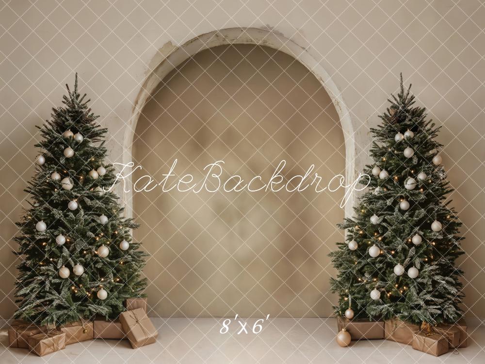 Kate Weihnachten Tannenbaum Geschenke Neutral Fleece Hintergrund Entworfen von Emetselch - Kate Backdrop.de