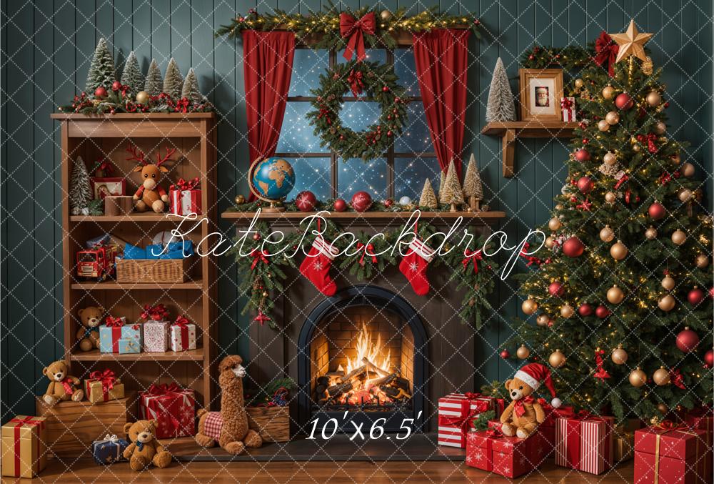 Kate Weihnachten Kamin Geschenke Spielzeug Fleece Hintergrund Entworfen von Emetselch