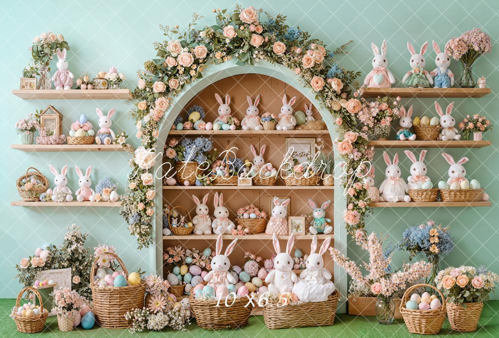 Kate Ostern Hase Eier Pastell Blumen Fleece Hintergrund Entworfen von Emetselch