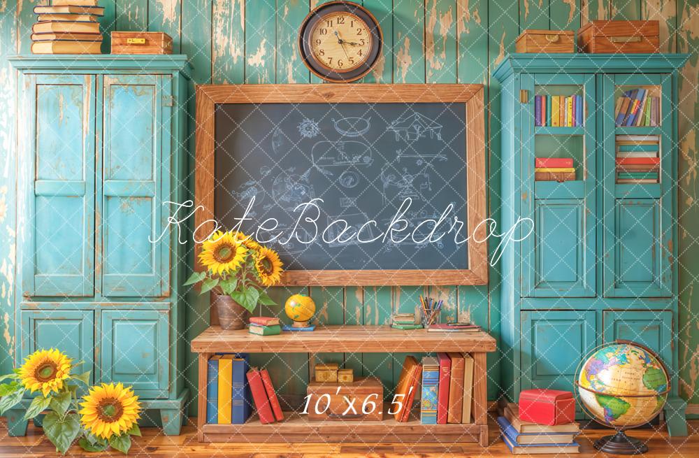 Kate Zurück Zur Schule Tafel Bücher Vintage Fleece Hintergrund Entworfen von Emetselch