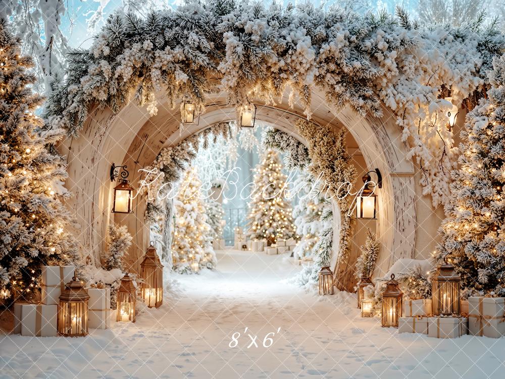 Kate Weihnachten Winter Bogen Lichter Hintergrund Entworfen von Emetselch - Kate Backdrop.de