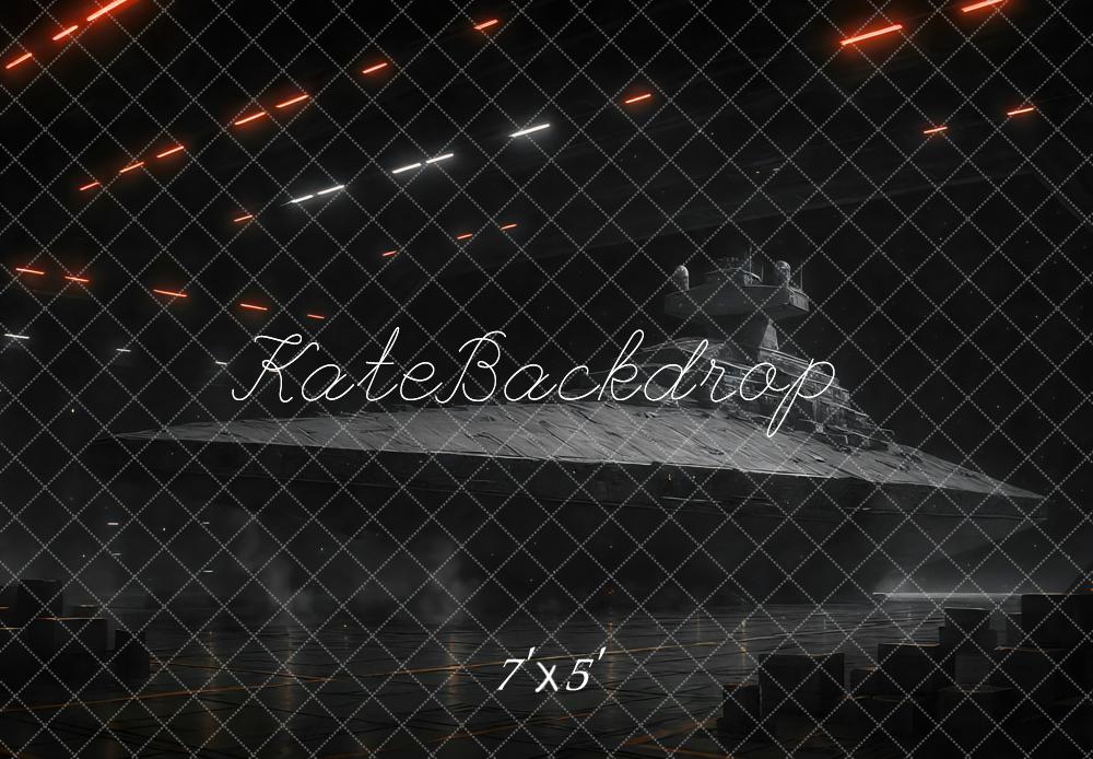 Kate Science Fiction Raumschiff Dunkel Hintergrund Entworfen von Mini MakeBelieve - Kate Backdrop.de