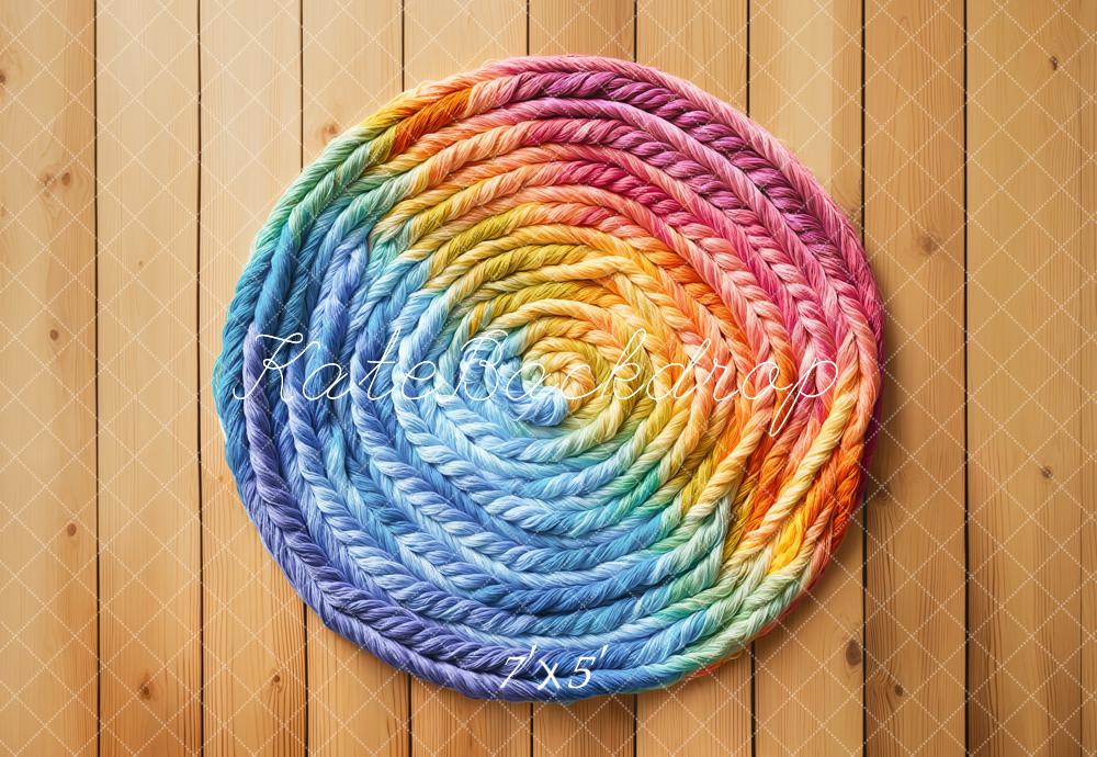 Kate Regenbogen Seil Rund Holz Hintergrund Entworfen von Emetselch