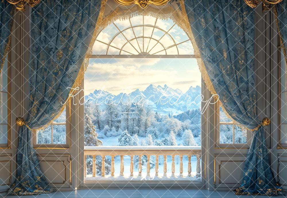 Kate Winter Palast Fenster Balkon Blau Hintergrund Entworfen von Emetselch
