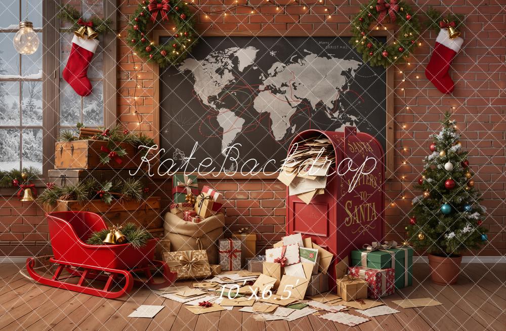 Kate Weihnachten Briefe Santa Ziegel Modern Hintergrund Entworfen von Emetselch