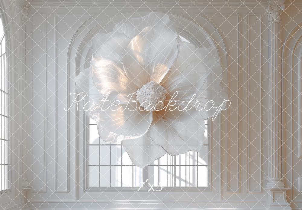 Kate Blume Fenster Klassisch Weiß Hintergrund Entworfen von Mini MakeBelieve - Kate Backdrop.de