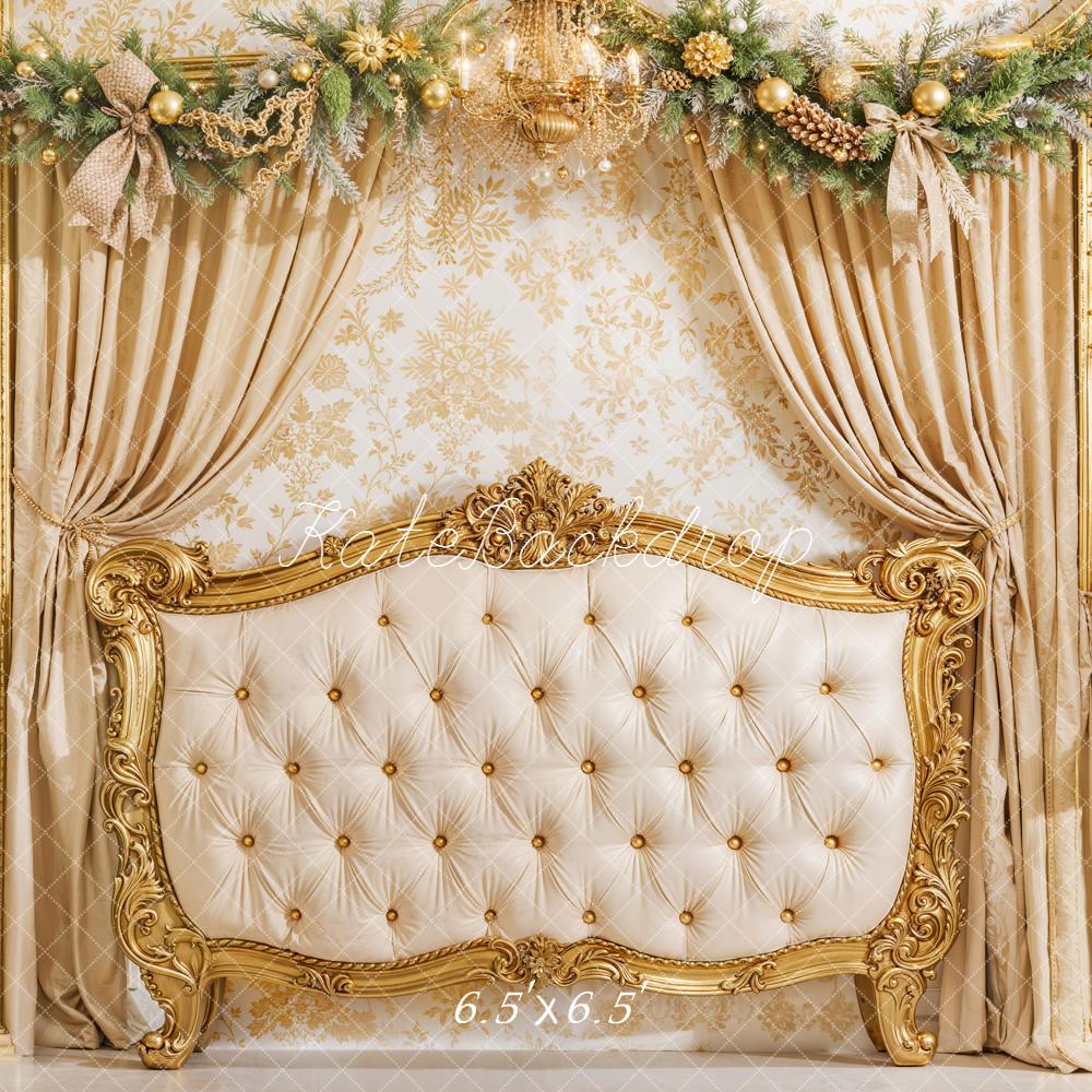 Kate Weihnachten Sofa Weihnachtsbäume Gold Hintergrund Entworfen von Emetselch - Kate Backdrop.de