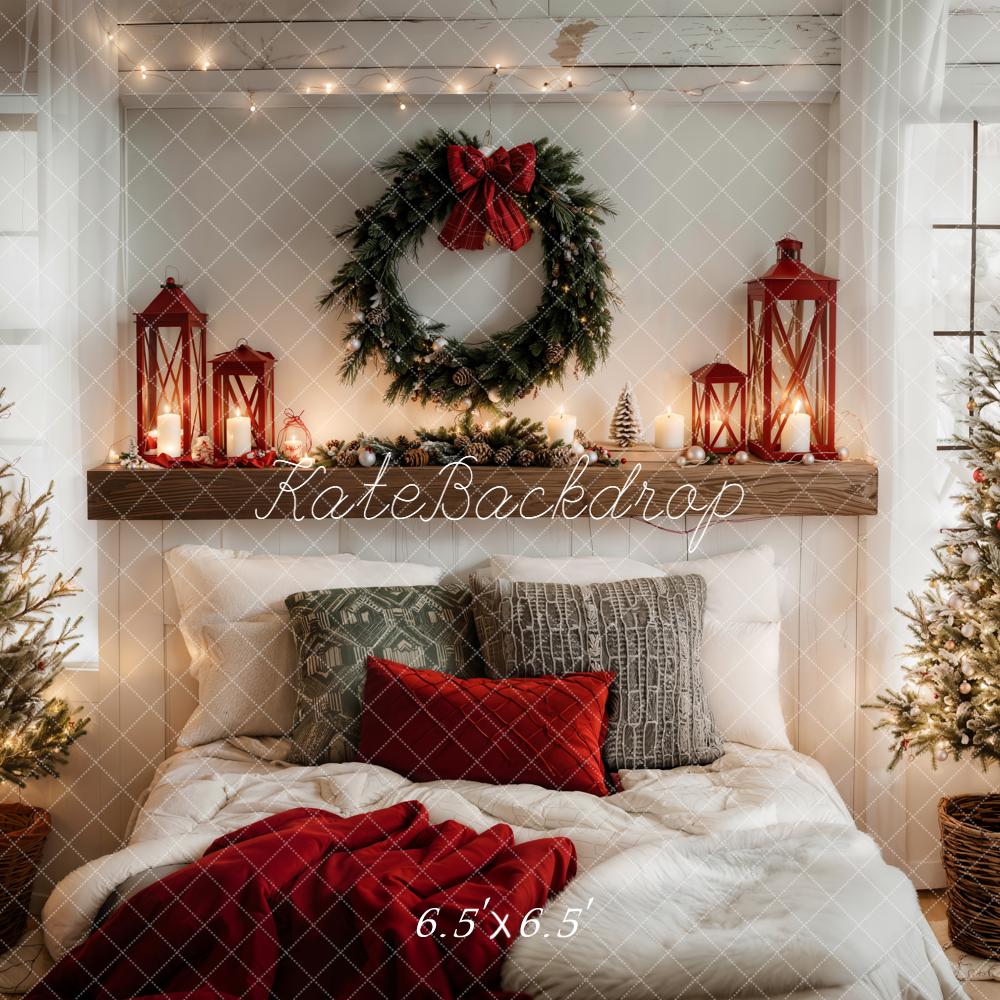 Kate Weihnachten Schlafzimmer Tannenbaum Rot Hintergrund Entworfen von Emetselch - Kate Backdrop.de