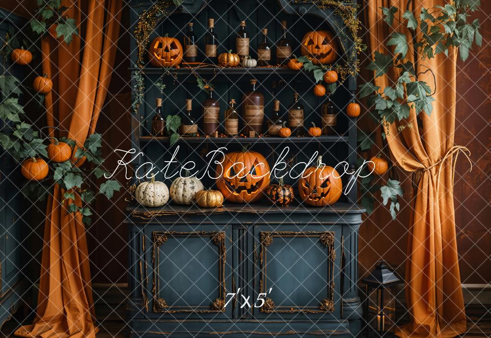 Kate Halloween Kürbisse Regal Orange Hintergrund Entworfen von Emetselch - Kate Backdrop.de