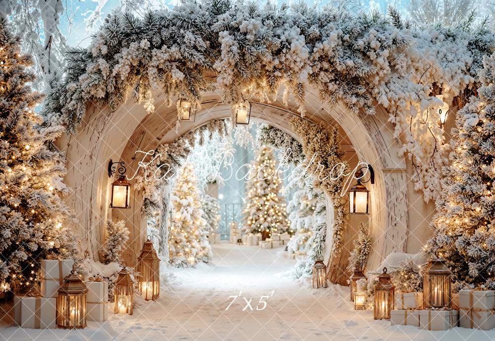 Kate Weihnachten Winter Bogen Lichter Hintergrund Entworfen von Emetselch - Kate Backdrop.de