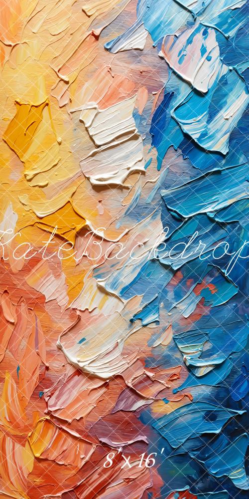 Kate Abstrakt Ölfarbe Textur Bunt Hintergrund Entworfen von GQ - Kate Backdrop.de