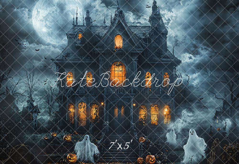 Kate Halloween Spukhaus Geister Kürbisse Hintergrund Entworfen von Emetselch