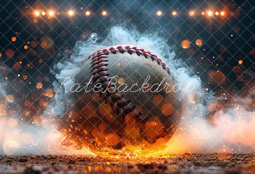 Kate Sport Baseball Feuer Effekt Hintergrund Entworfen von Chain - Kate Backdrop.de