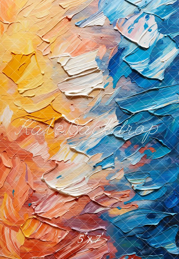Kate Abstrakt Ölfarbe Textur Bunt Hintergrund Entworfen von GQ - Kate Backdrop.de