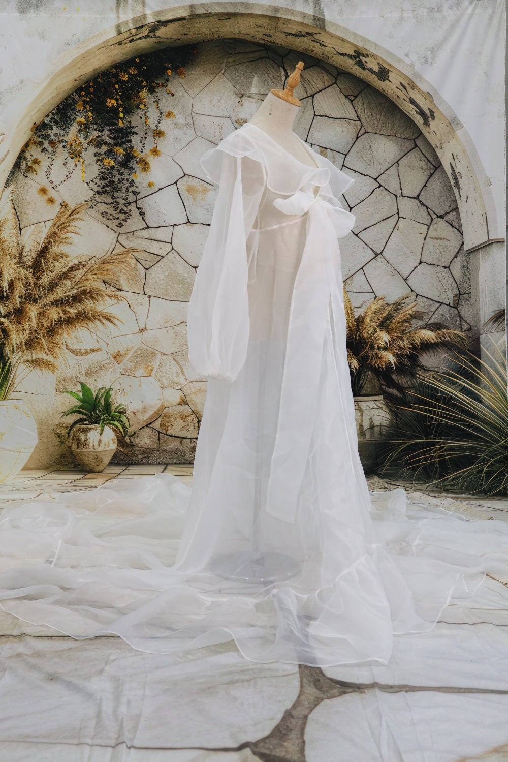 Kate Eugenia Ruffled Trailing Multi Color Maternity Photoshoot Dress - Kate Backdrop.de