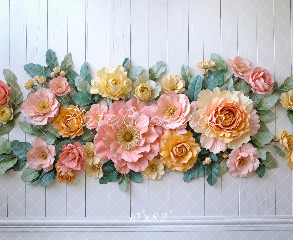 Kate Blumen Wand Pastellfarben Hintergrund Entworfen von Mini MakeBelieve - Kate Backdrop.de