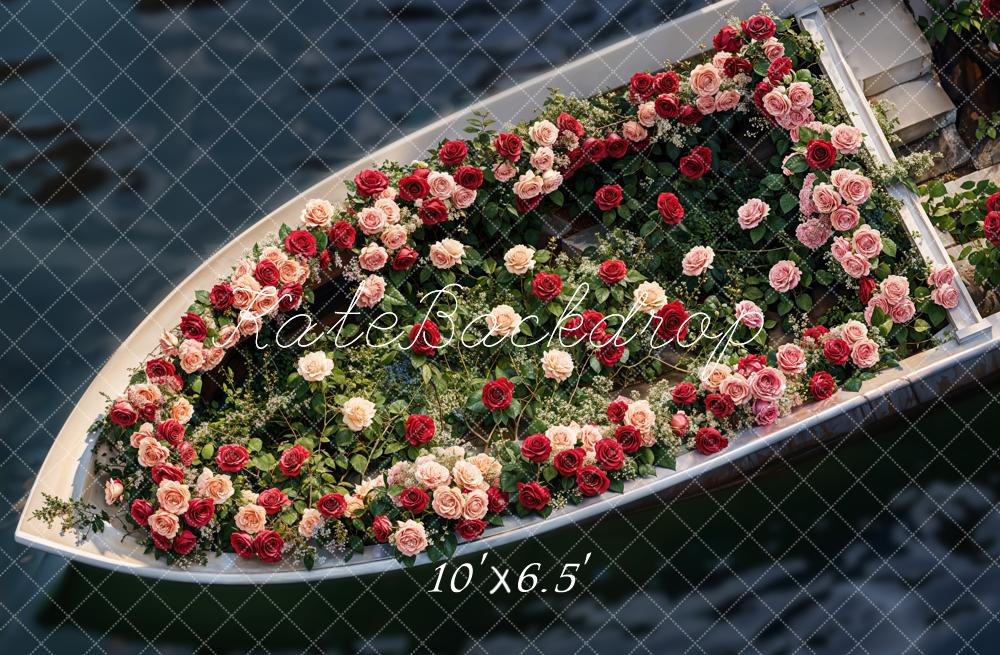 Kate Valentinstag Boot Blumen Romantisch Fleece Hintergrund Entworfen von Emetselch