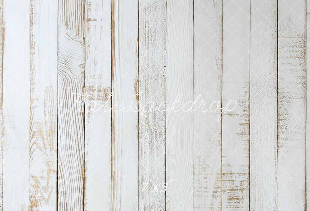 Kate Holz Bretter Weiß Vintage Hintergrund Entworfen von Mandy Ringe