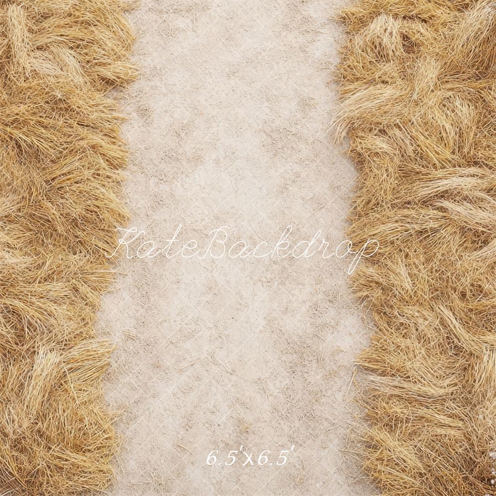 Kate Herbst Stroh Blumen Natürlich Hintergrund Entworfen von Mini MakeBelieve