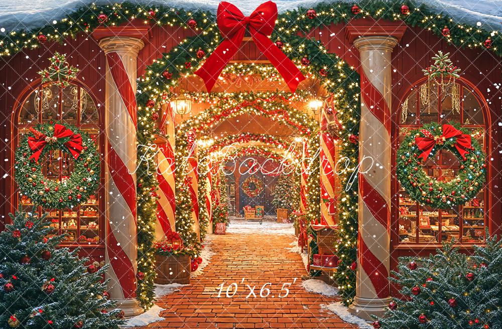Kate Weihnachten Lichter Girlande Bogen Rot Fleece Hintergrund Entworfen von Emetselch
