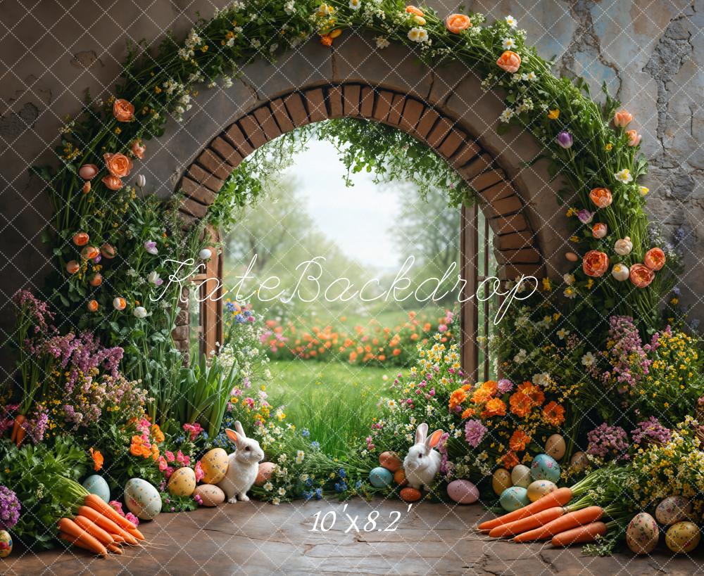 Kate Ostern Garten Blumen Bunte Eier Hintergrund Entworfen von Emetselch