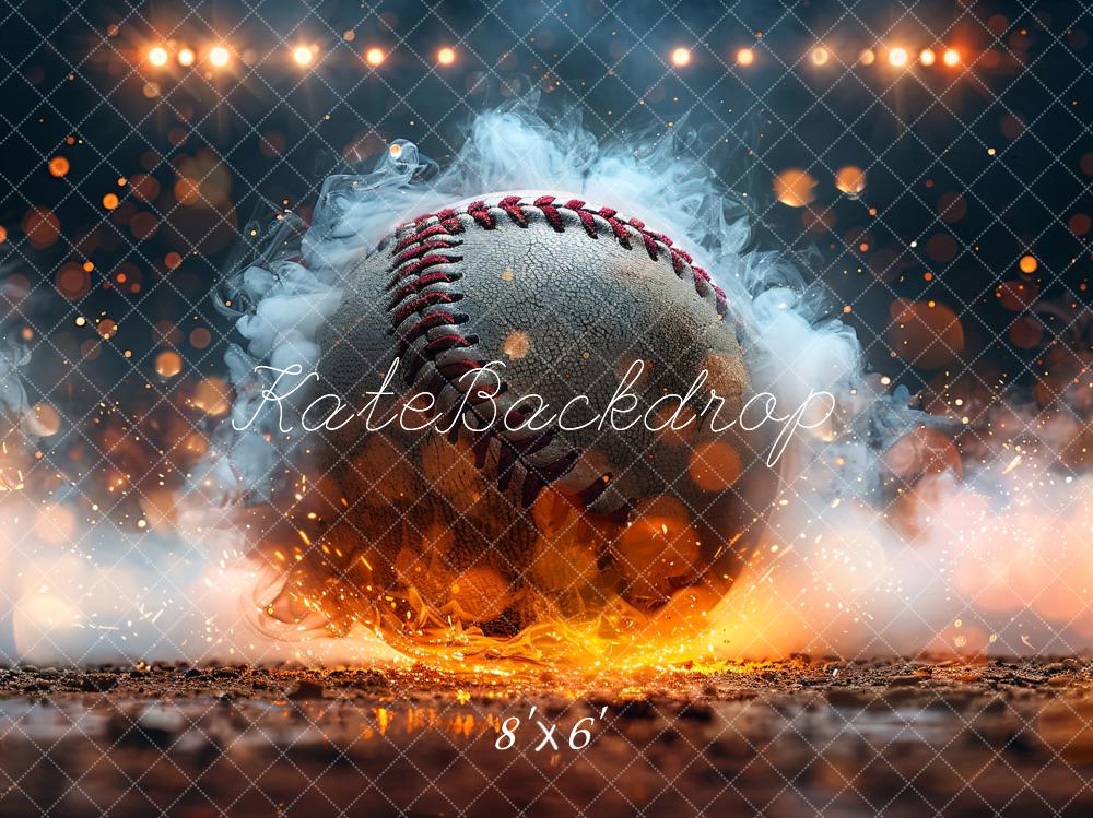 Kate Sport Baseball Feuer Effekt Hintergrund Entworfen von Chain - Kate Backdrop.de