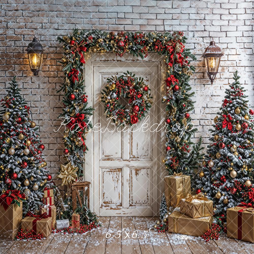 Kate Weihnachten Tür Weihnachtsbäume Vintage Hintergrund Entworfen von Emetselch - Kate Backdrop.de