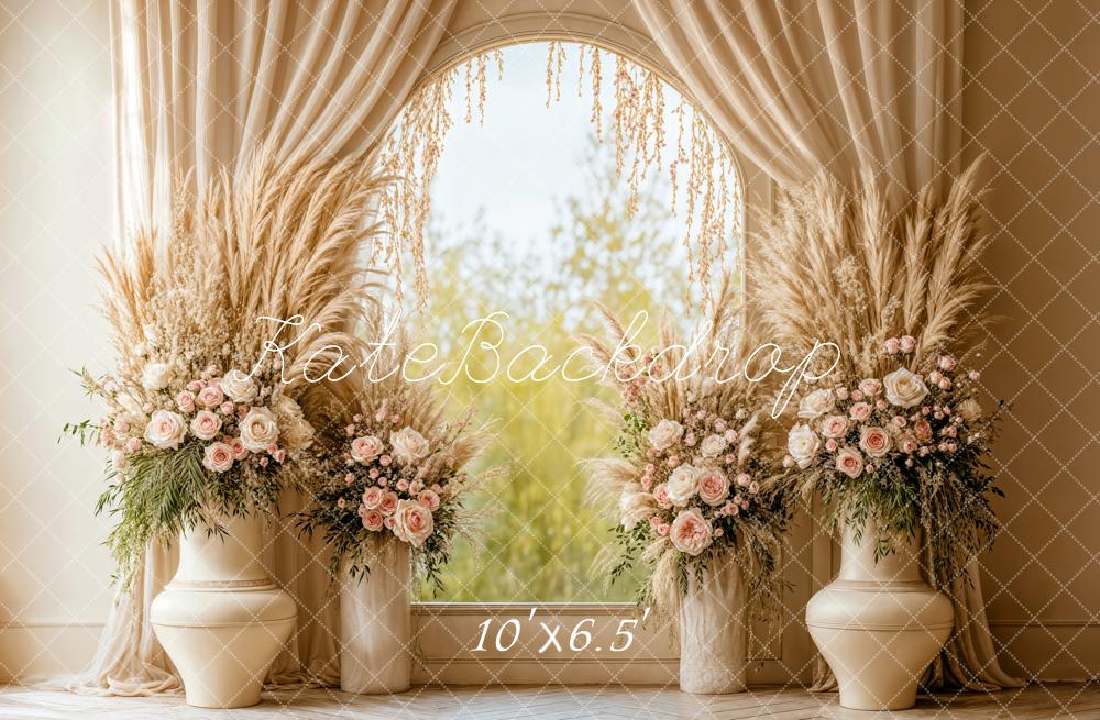 Kate Hochzeit Blumen Bögen Beige Hintergrund Entworfen von Emetselch