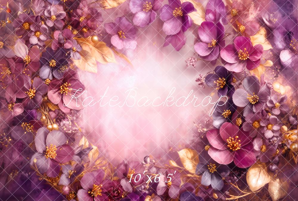 Kate Blumen Kranz Lila Fleece Hintergrund Entworfen von Emetselch