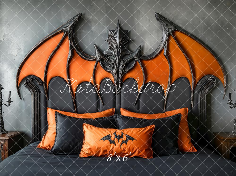 Kate Halloween Kopfteil Fledermaus Gothic Fleece Hintergrund Entworfen von Emetselch - Kate Backdrop.de
