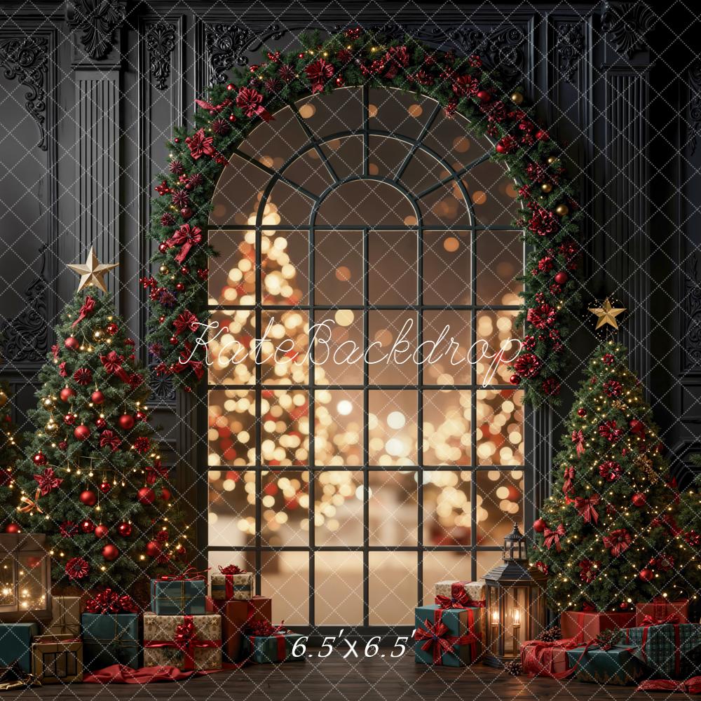 Kate Weihnachten Tannenbaum Fenster Dunkel Hintergrund Entworfen von Emetselch - Kate Backdrop.de