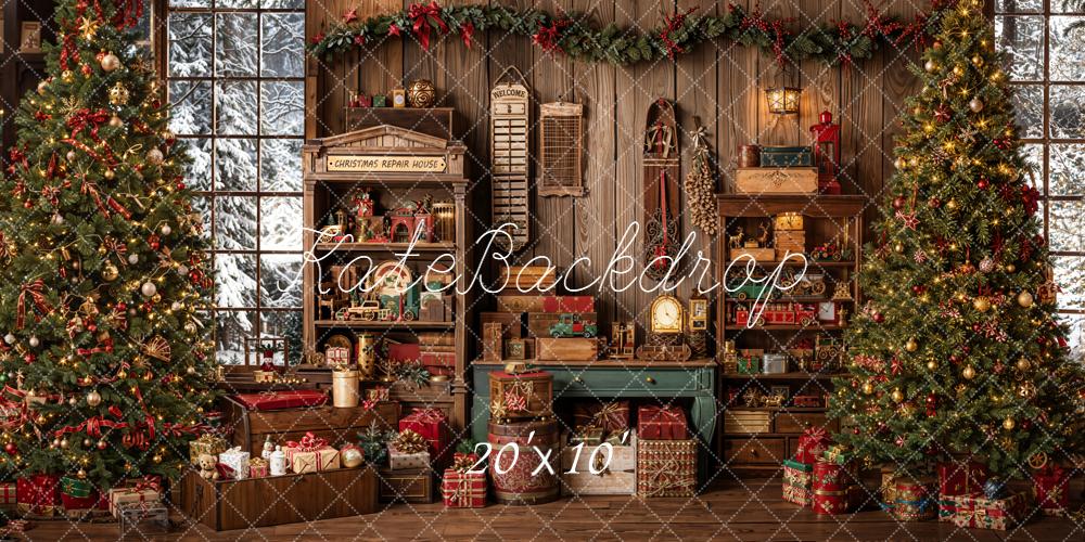 Kate Weihnachten Werkstatt Geschenke Tannenbaum Hintergrund Entworfen von Emetselch - Kate Backdrop.de
