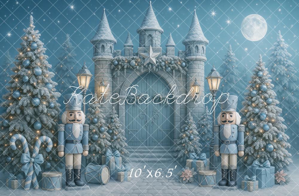 Kate Weihnachten Schloss Nussknacker Blau Hintergrund Entworfen von Ashley Paul