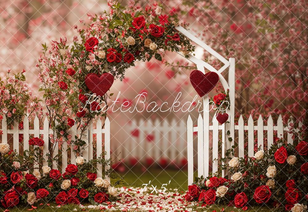 Kate Valentinstag Rosen Tor Bogen Rot Hintergrund Entworfen von Emetselch