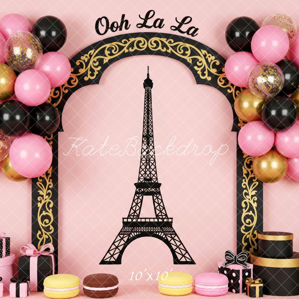 Kate Paris Eiffelturm Bogen Luftballons Hintergrund Entworfen von Patty Roberts