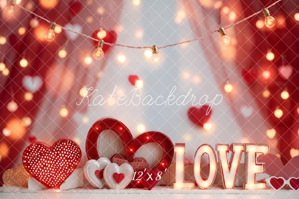 Kate Valentinstag Liebe Herzen Rot Fleece Hintergrund Entworfen von Emetselch