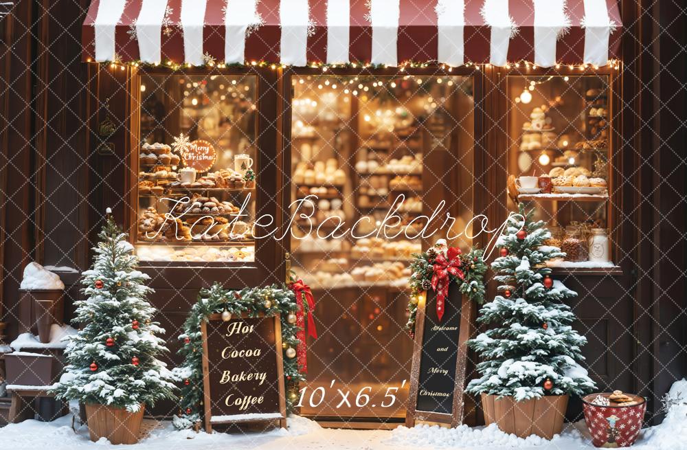 Kate Weihnachten Bäckerei Schaufenster Schnee Hintergrund Entworfen von Emetselch