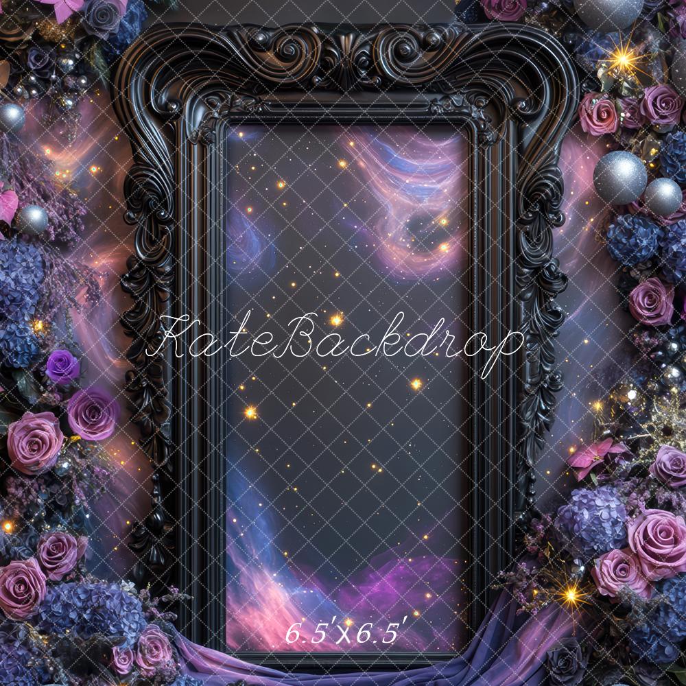 Kate Blumen Rahmen Lila Glitzer Hintergrund Entworfen von Mini MakeBelieve - Kate Backdrop.de