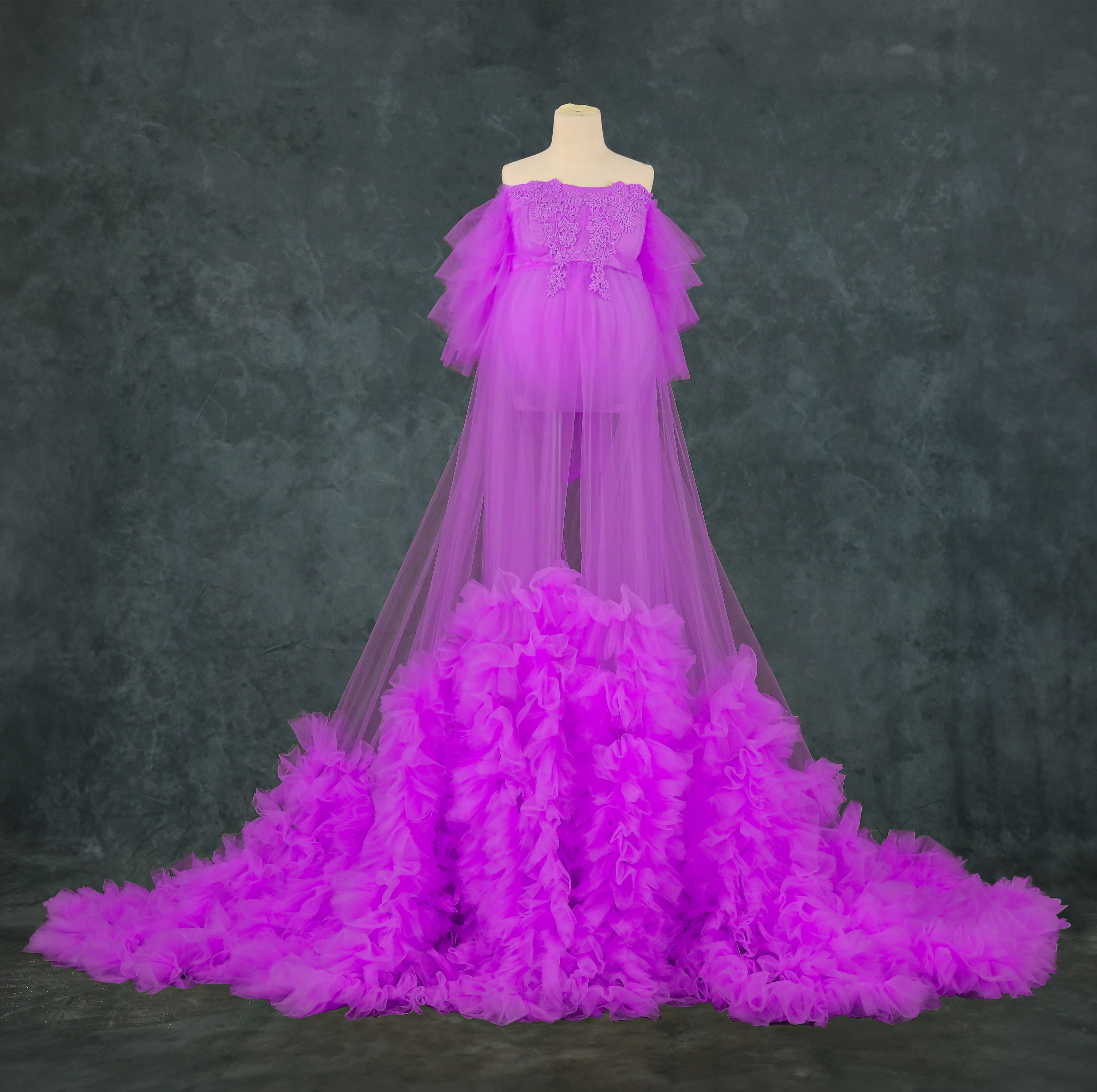 Kate Mesh Ein-Schulter-Fotokleid Schwangerschaftsporträt-Kleid - Kate Backdrop.de