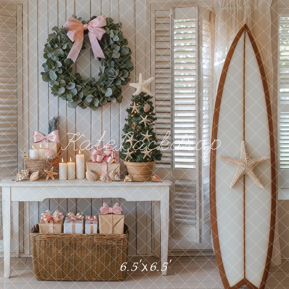 Kate Weihnachten Küste Geschenk Surfbretter Hintergrund Entworfen von Mini MakeBelieve - Kate Backdrop.de