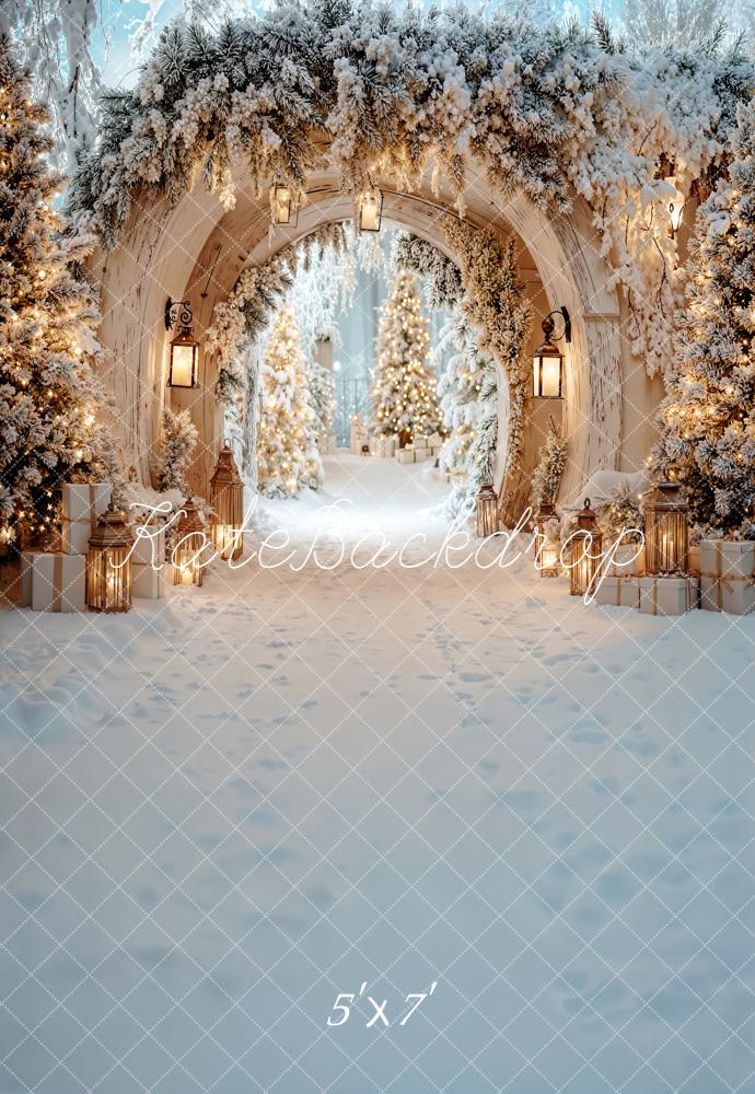 Kate Weihnachten Winter Torbogen Schnee Hintergrund Entworfen von Emetselch - Kate Backdrop.de