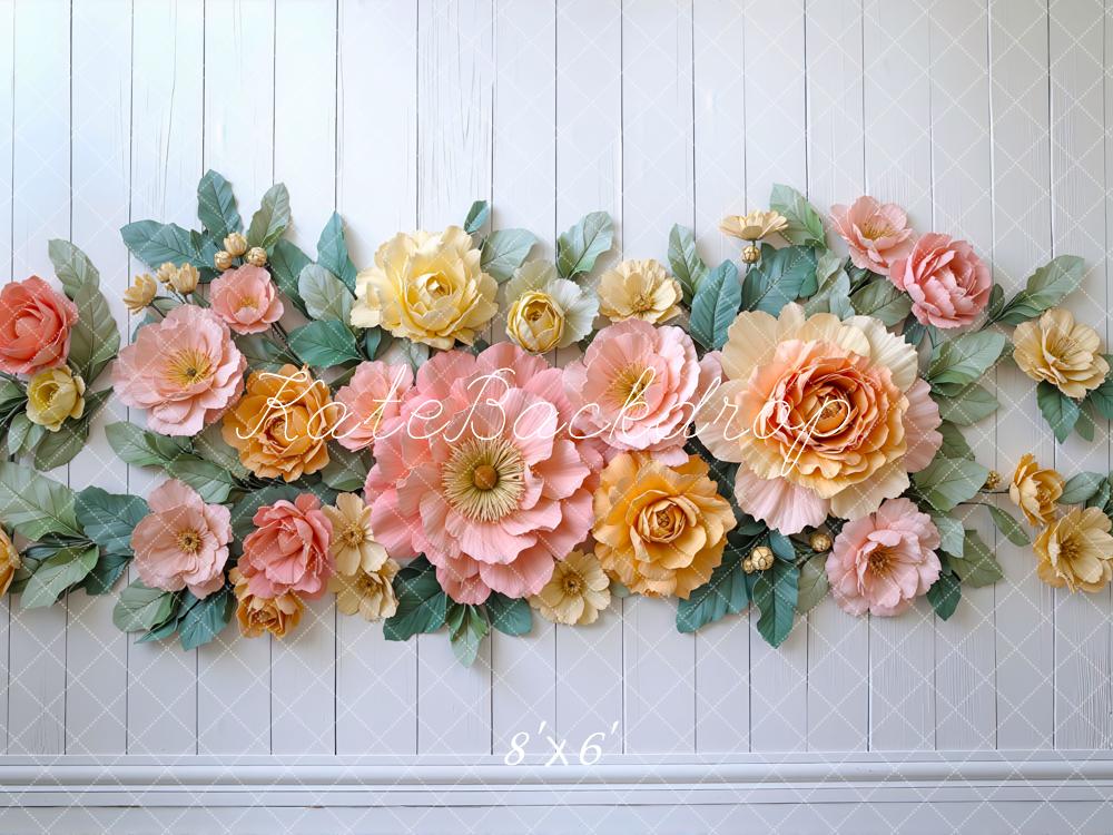Kate Blumen Wand Pastellfarben Hintergrund Entworfen von Mini MakeBelieve - Kate Backdrop.de