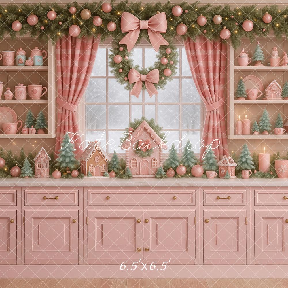 Kate Weihnachten Rosa Küche Girlanden Hintergrund Entworfen von Ashley Paul