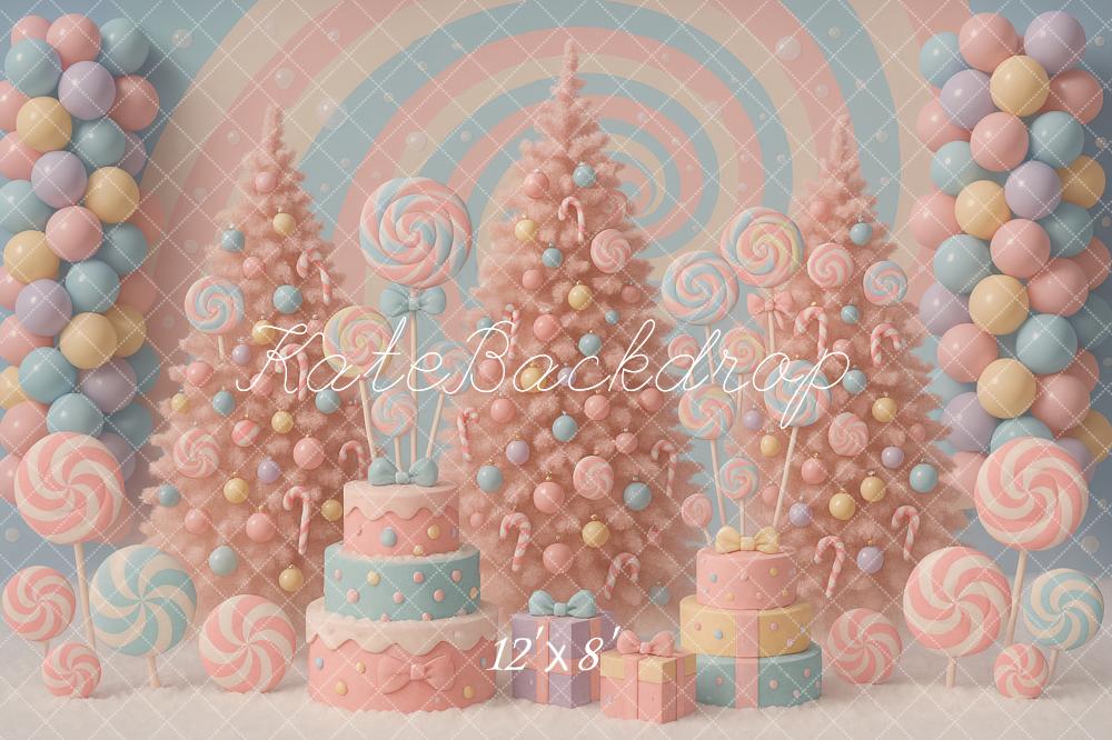 Kate Weihnachten Zuckerwald Lollis Pastell Hintergrund Entworfen von Ashley Paul