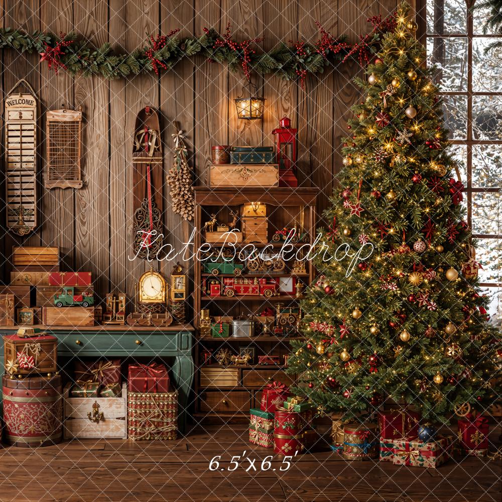 Kate Weihnachten Werkstatt Geschenke Tannenbaum Hintergrund Entworfen von Emetselch - Kate Backdrop.de