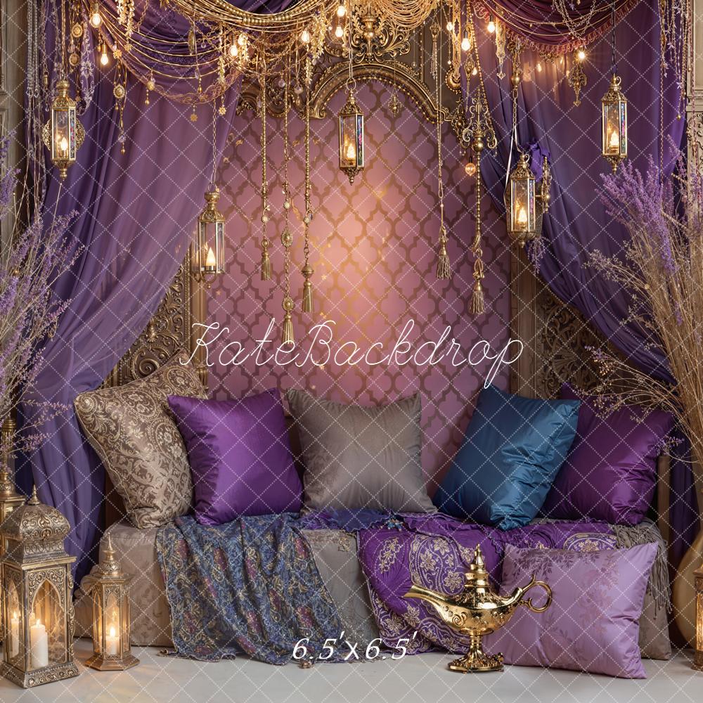 Kate Orientalisches Sofa Lila Gold Hintergrund Entworfen von Emetselch - Kate Backdrop.de