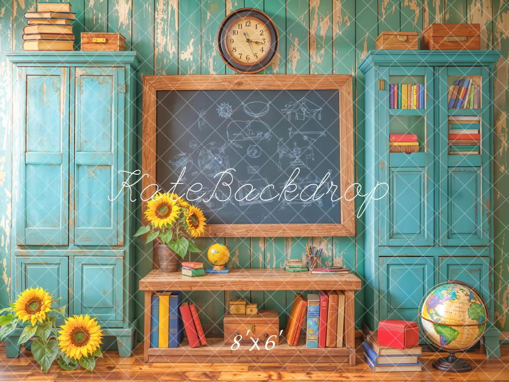 Kate Zurück Zur Schule Tafel Bücher Vintage Fleece Hintergrund Entworfen von Emetselch