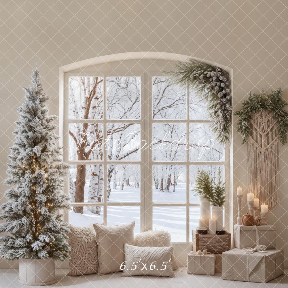 Kate Weihnachten Fenster Geschenke Weiß Hintergrund Entworfen von Emetselch - Kate Backdrop.de